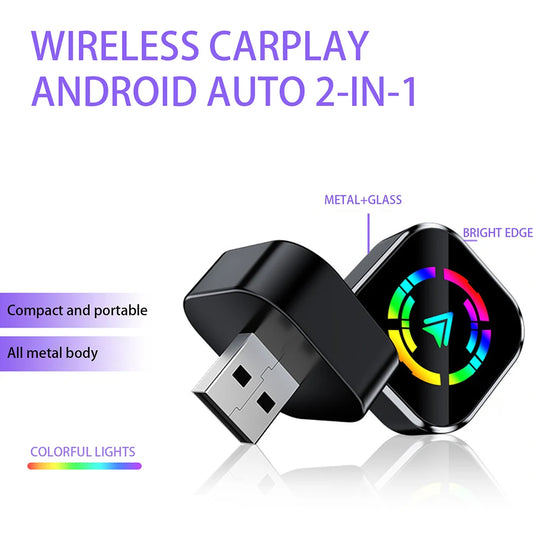 Wireless CarPlays Adapter Lag-Free Connectivity Stable Wireless Androids Auto Adapter with Voice Control Function